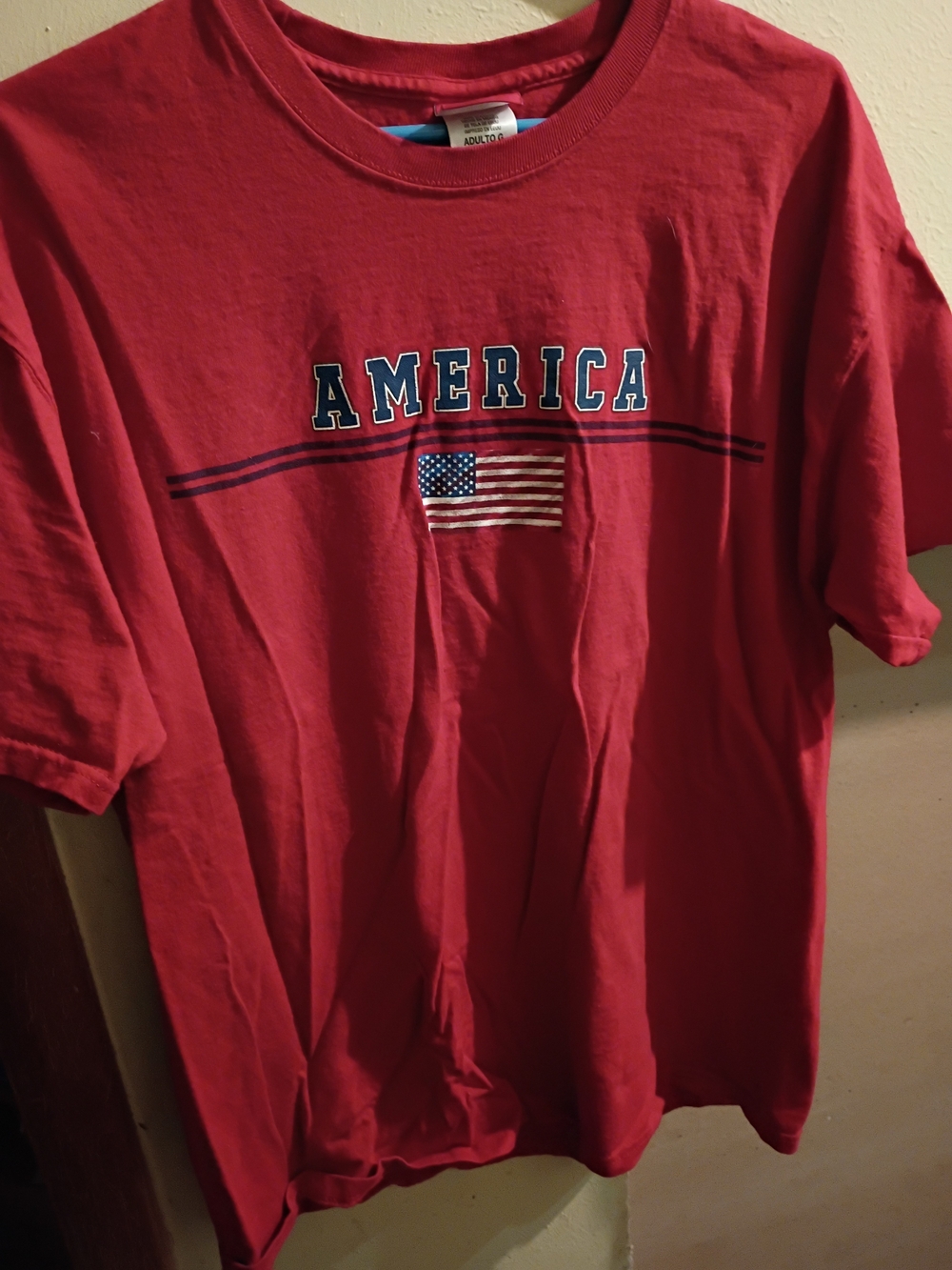 Sonoma Red "AMERICA" Graphic Tee with Flag Detail
